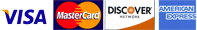 We accept Visa, MasterCard, American Express and Discover cards